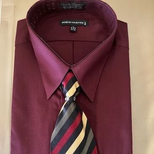 NIB Mens State•Ments dress shirt and tie.